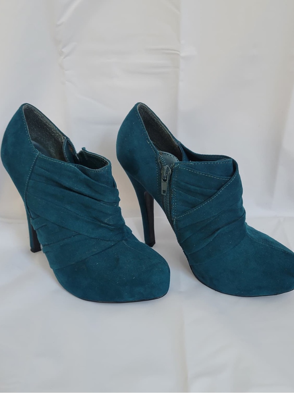G by Guess Teal Suede Wrap Ankle Booties